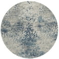 thumbnail image 1 of Addison Rugs Indoor/ Outdoor Accord Modern Abstract Polyester Washable Rug New 8' x 8' Round - Navy Taupe, 1 of 5
