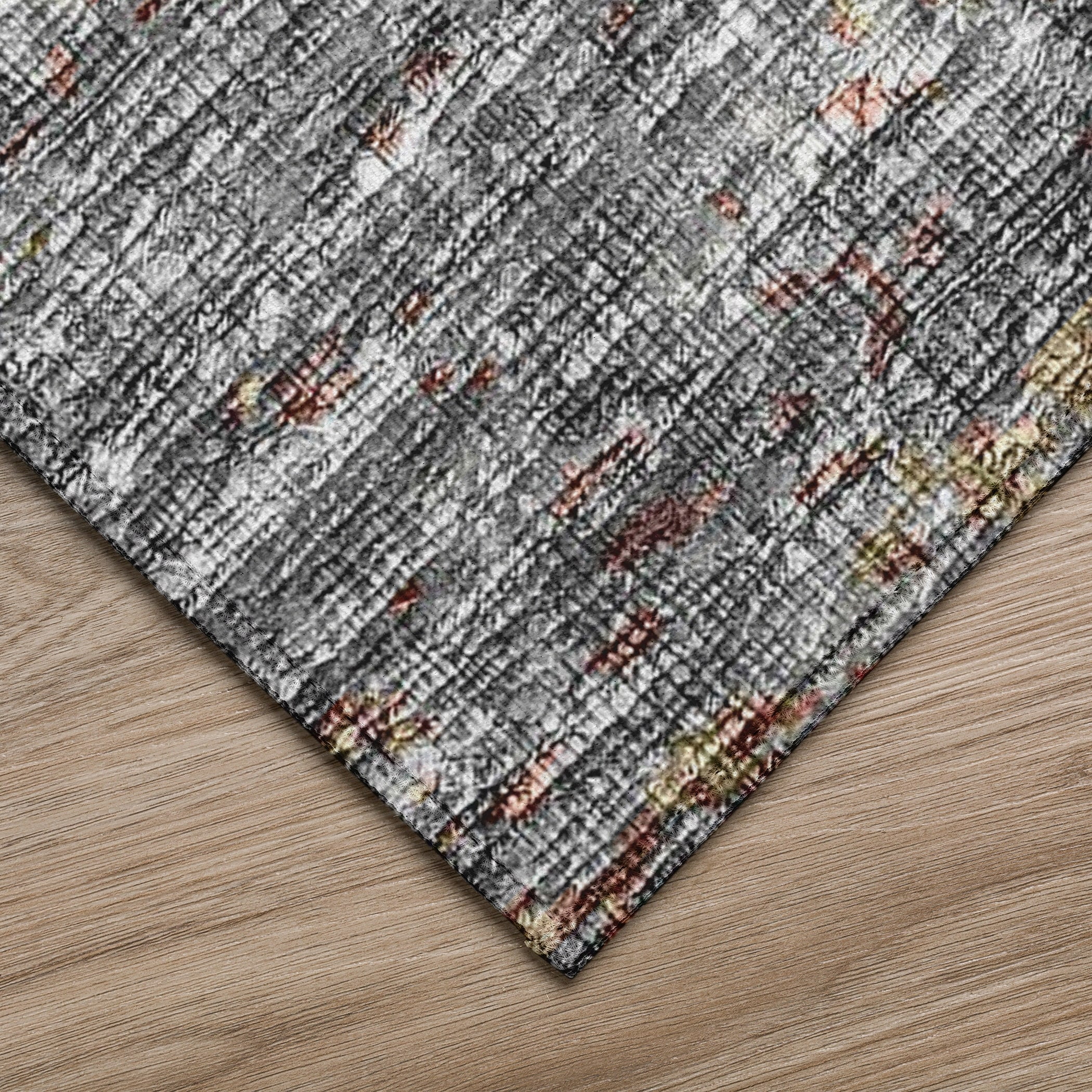 Gray Polyester Rug Addison Rugs Indoor/ Outdoor Accord Modern Brushstrokes Polyester ...