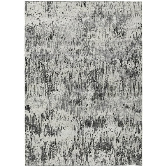 Addison Rugs Indoor/ Outdoor Accord Modern Brushstrokes Polyester Washable Rug New 5' x 7'6" - Grey
