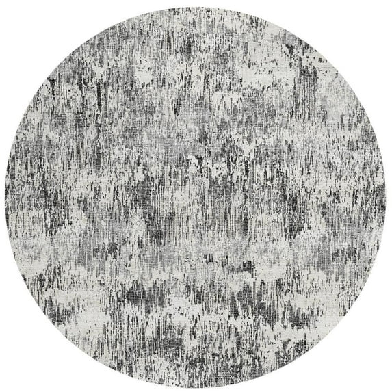 Accord AAC31 Gray Washable 8 ft x 8 ft Round Rug