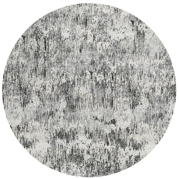 Accord AAC31 Gray Washable 8 ft x 8 ft Round Rug