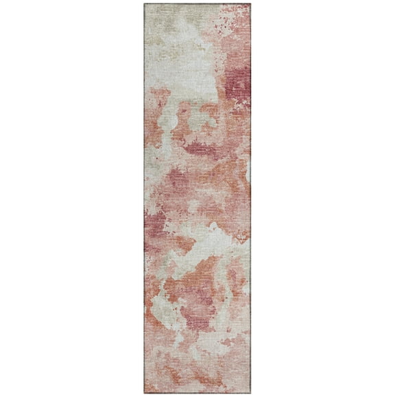 Addison Rugs Indoor/ Outdoor Accord Modern Polyester Washable Rug New 2'3" x 7'6" Runner - Pink