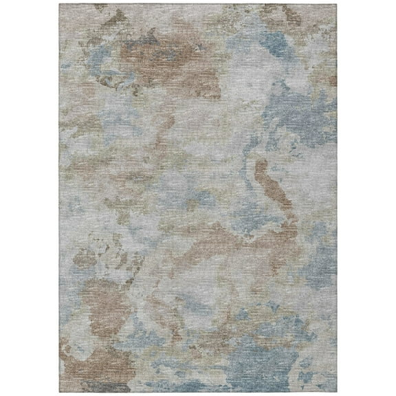 Addison Rugs Indoor/ Outdoor Accord Modern Polyester Washable Rug New 5' x 7'6" - Mocha Teal