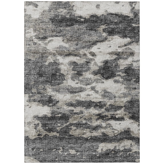 Addison Rugs Indoor/ Outdoor Accord Modern Waves Washable Rug New 9' x 12' - Charcoal