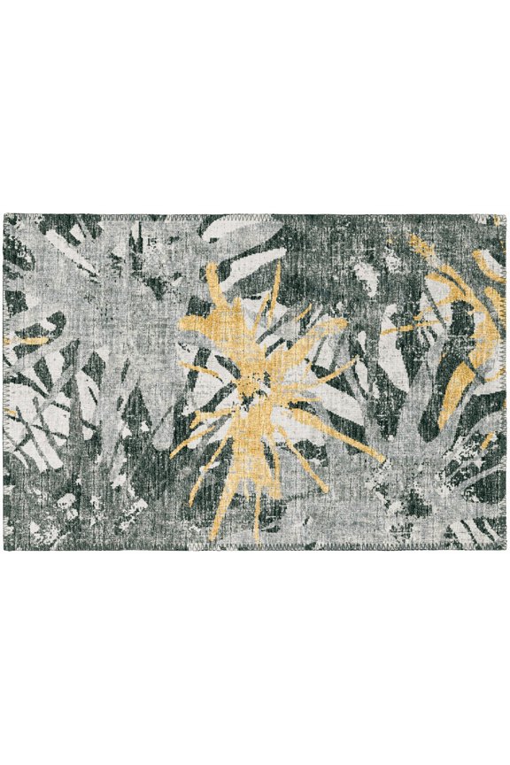 Addison Rugs Indoor/ Outdoor Addison Bravado Abstract Starburst Washable Area Rug 1'8" x 2'6" - Gilded