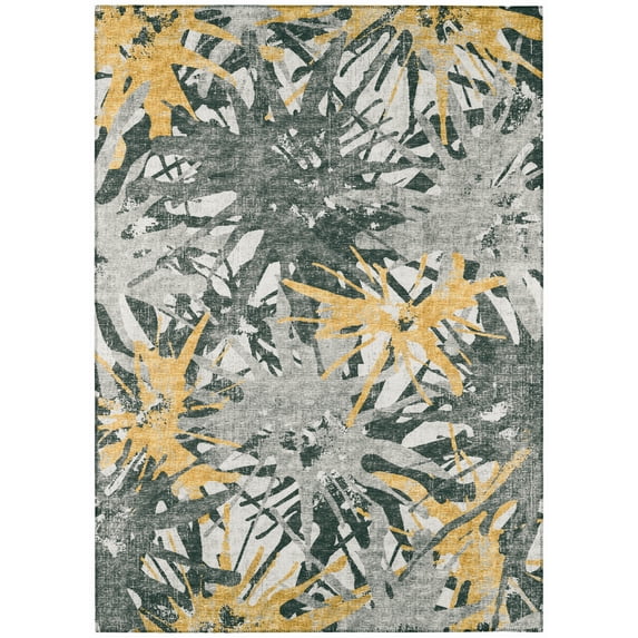 Addison Rugs Indoor/ Outdoor Addison Bravado Abstract Starburst Washable Area Rug 8' x 10' - Gilded