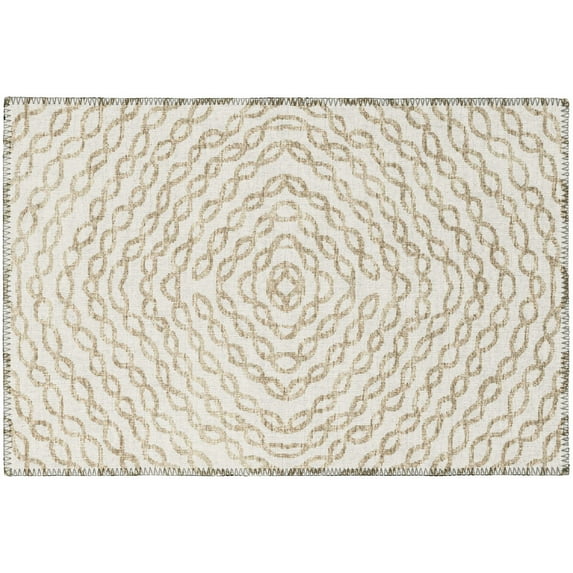 Addison Rugs Indoor/ Outdoor Addison Bravado Link Washable Area Rug 1'8" x 2'6" - Linen