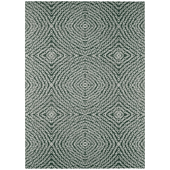 Bravado Indoor/Outdoor Grey Geometric 3' x 5' Non-Skid Area Rug