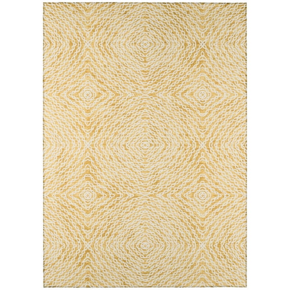 Addison Rugs Indoor/ Outdoor Addison Bravado Link Washable Area Rug 5' x 7'6" - Gilded