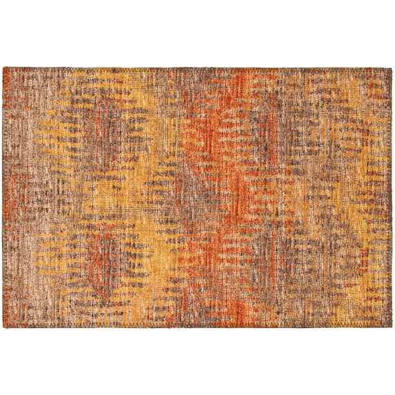 Bravado Indoor/Outdoor Orange Coastal Ombre Chevron 1'8" x 2'6" Non-Skid Accent Rug