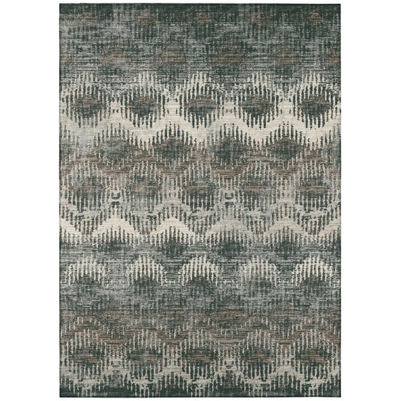 Addison Rugs Indoor/ Outdoor Addison Bravado Modern Chevron Washable Area Rug 10' x 14' - Shadow
