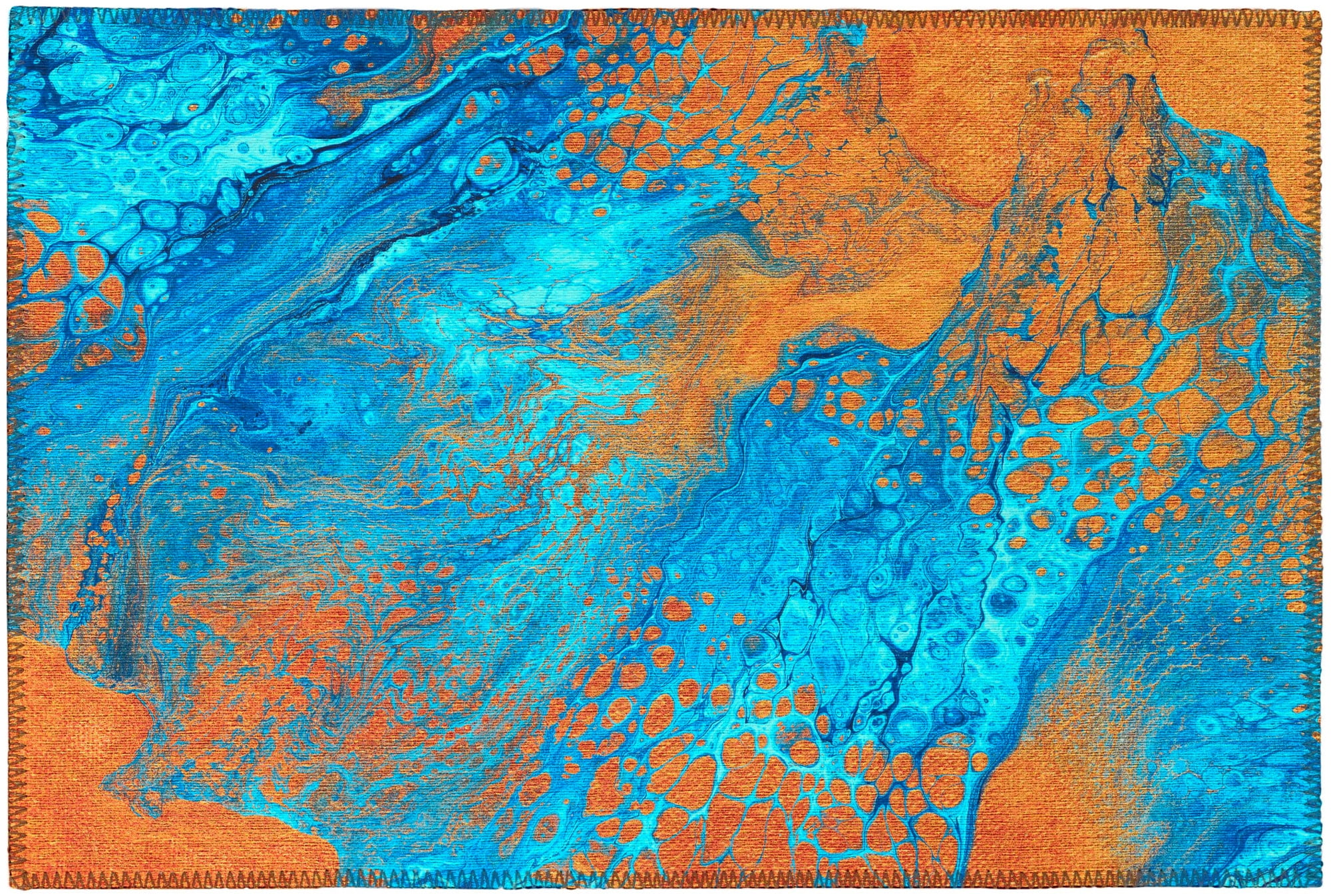 Karina Blue Contemporary Artistic Color Splash 1'8" x 2'6" Non-Skid ...