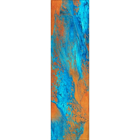 Addison Rugs Indoor/ Outdoor Addison Karina Abstract Washable Area Rug 2'3" x 7'6" - Cobalt