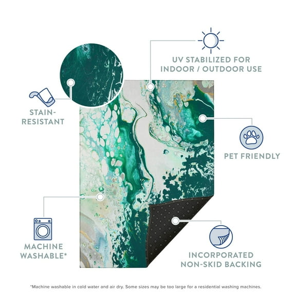 Addison Rugs Indoor/ Outdoor Addison Karina Abstract Washable Area Rug 3' x 5' - Clover