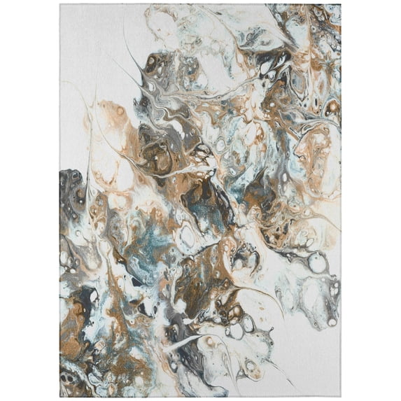 Addison Rugs Indoor/ Outdoor Addison Karina Abstract Washable Area Rug 3' x 5' - Smoke