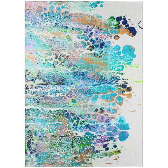 Karina Multi-color Contemporary Artistic Color Splash 3' x 5' Non-Skid Area Rug