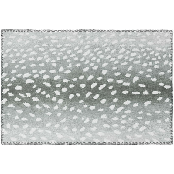 Safari Grey Gazelle Animal Print 1'8" x 2'6" Non-Skid Accent Rug