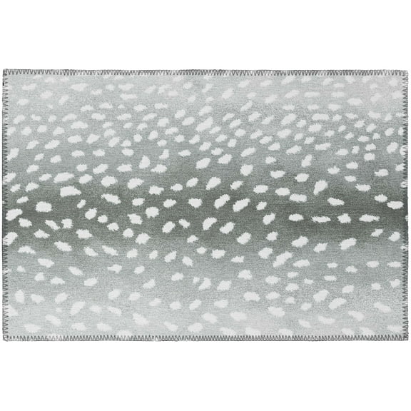 Safari Grey Gazelle Animal Print 1'8" x 2'6" Non-Skid Accent Rug