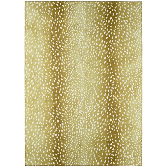 Addison Rugs Indoor/ Outdoor Addison Safari Gazelle Animal Print Washable Area Rug 10' x 14' - Gilded