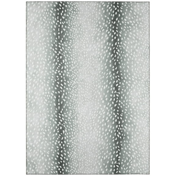 Addison Rugs Indoor/ Outdoor Addison Safari Gazelle Animal Print Washable Area Rug 9' x 12' - Grey