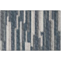 Yuma Indoor/Outdoor Grey Mid-Century Striped 1'8" x 2'6" Non-Skid Accent Rug
