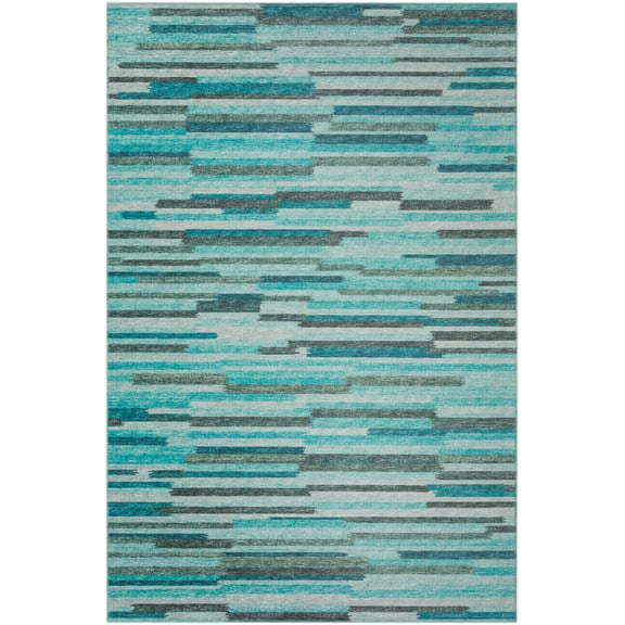 Addison Rugs Indoor/ Outdoor Addison Yuma Bold Striped Washable Area Rug 5' x 7'6" - Turquoise