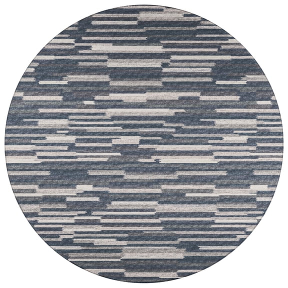Addison Rugs Indoor/ Outdoor Addison Yuma Bold Striped Washable Area Rug 8' x 8' - Gray