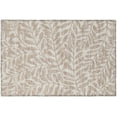 thumbnail image 1 of Yuma Indoor/Outdoor Beige Bohemian Tropical Leaves 1'8" x 2'6" Non-Skid Accent Rug, 1 of 8
