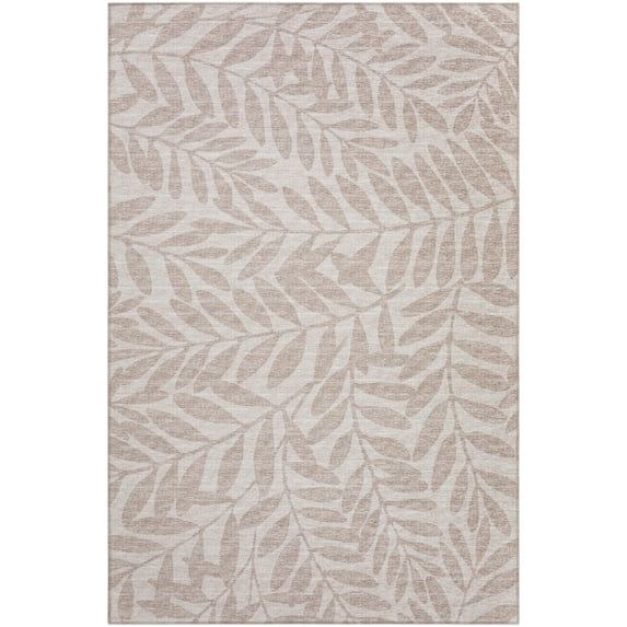 Addison Rugs Indoor/ Outdoor Addison Yuma Foliage Motif Washable Area Rug 10' x 14' - Taupe
