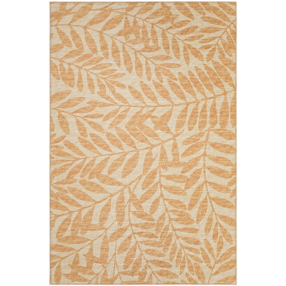 Addison Rugs Indoor/ Outdoor Addison Yuma Foliage Motif Washable Area Rug 3' x 5' - Gilded