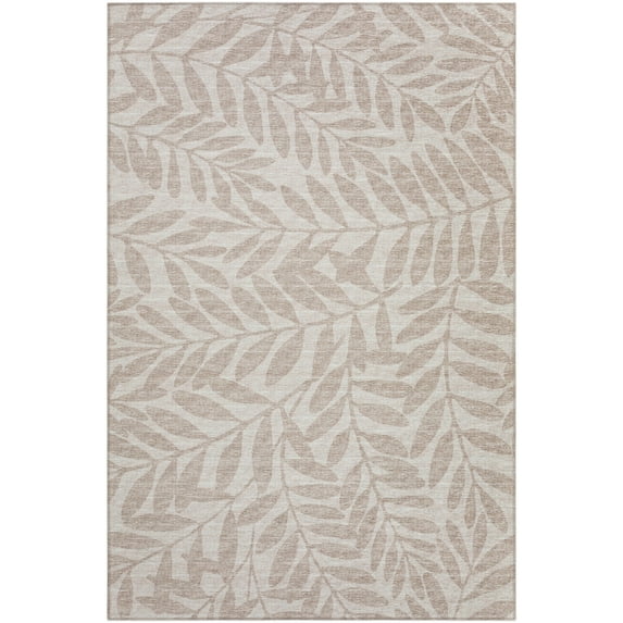 Addison Rugs Indoor/ Outdoor Addison Yuma Foliage Motif Washable Area Rug 5' x 7'6" - Taupe