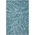 thumbnail image 1 of Yuma Indoor/Outdoor Blue Bohemian Tropical Leaves 8’ x 10’ Non-Skid Area Rug, 1 of 9