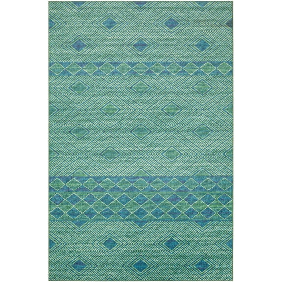 Addison Rugs Indoor/ Outdoor Addison Yuma Geometric Southwest Washable Rug 3' x 5' - Green