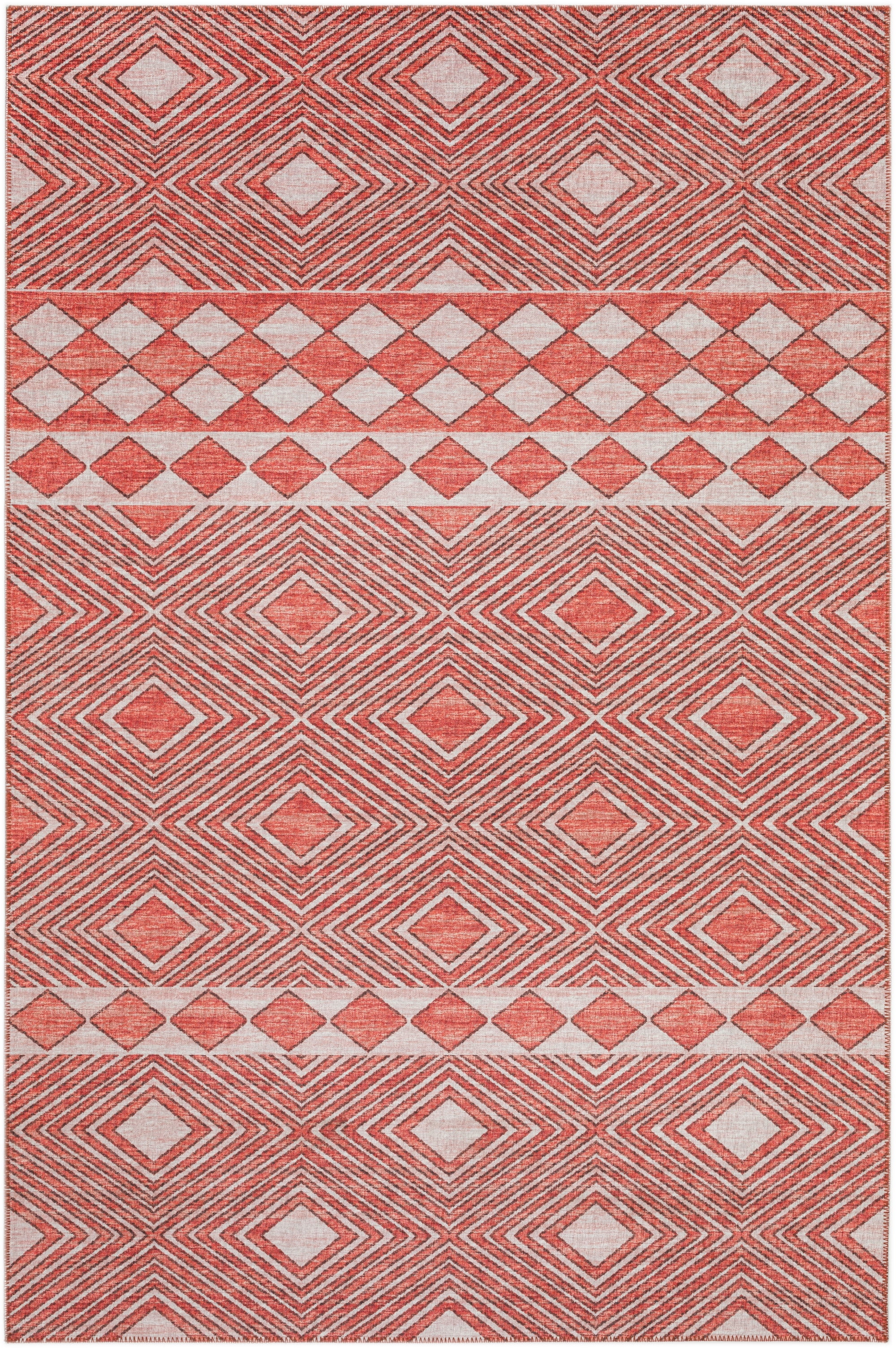 Yuma Indoor/Outdoor Red Transitional Southwest 5' x 7'6" Non-Skid Area Rug