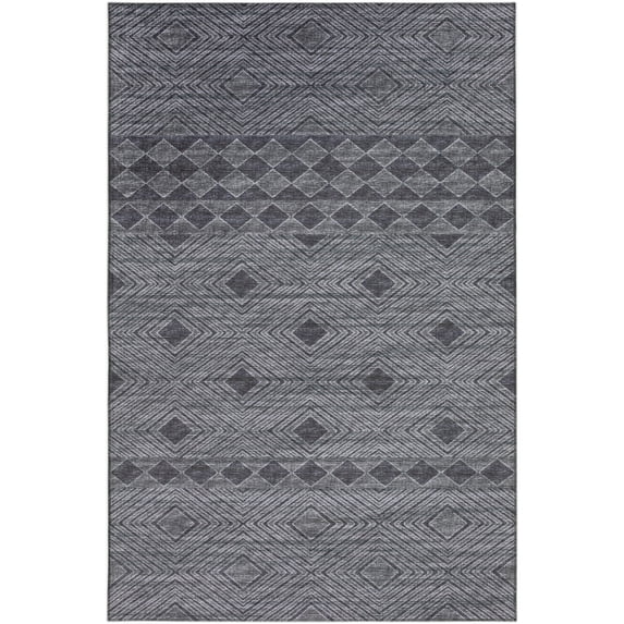 Addison Rugs Indoor/ Outdoor Addison Yuma Geometric Southwest Washable Rug 5' x 7'6" - Gray