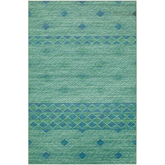 Addison Rugs Indoor/ Outdoor Addison Yuma Geometric Southwest Washable Rug 8' x 10' - Green