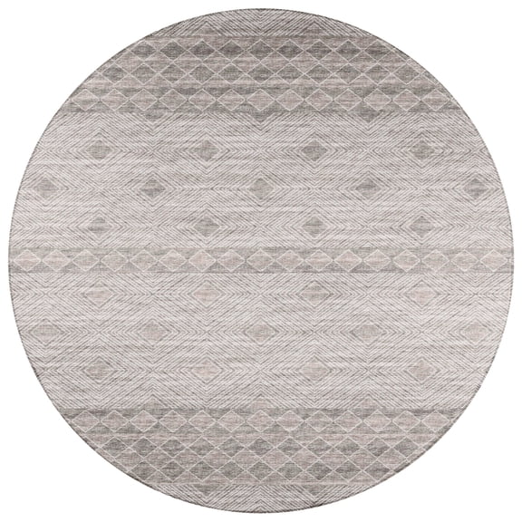 Addison Rugs Indoor/ Outdoor Addison Yuma Geometric Southwest Washable Rug 8' x 8' - Taupe