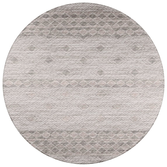 Addison Rugs Indoor/ Outdoor Addison Yuma Geometric Southwest Washable Rug 8' x 8' - Taupe