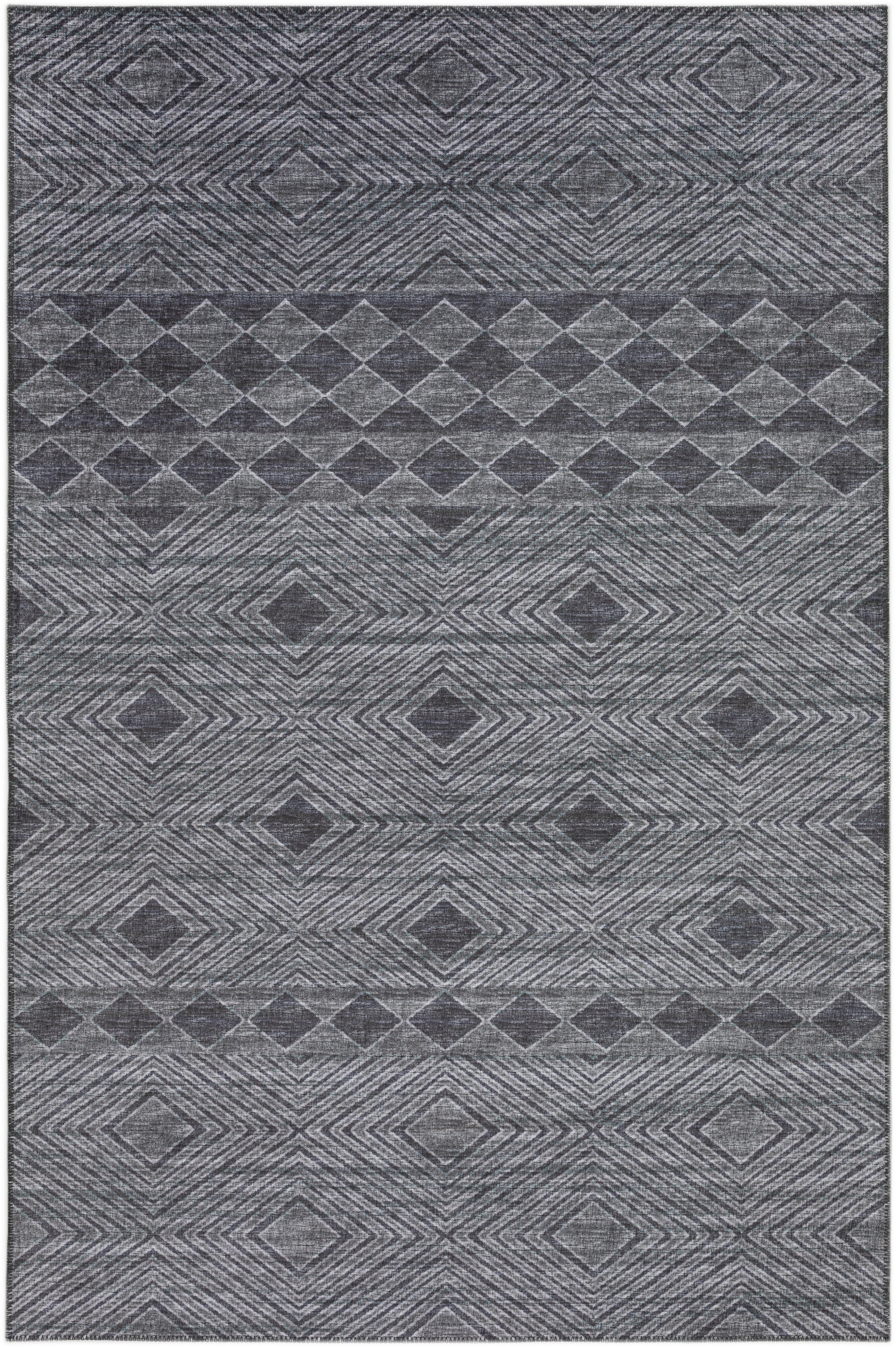 Addison Rugs Indoor/ Outdoor Addison Yuma Geometric Southwest Washable Rug 9' x 12' - Gray