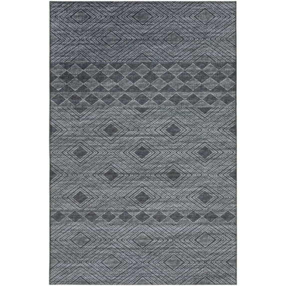 Addison Rugs Indoor/ Outdoor Addison Yuma Geometric Southwest Washable Rug 9' x 12' - Gray