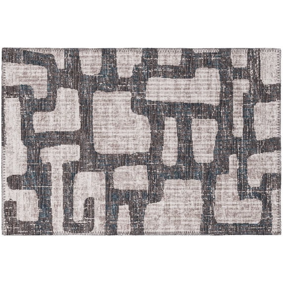 Addison Rugs Indoor/ Outdoor Addison Yuma Modern Cobblestone Washable Area Rug 1'8" x 2'6" - Gray