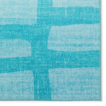 Addison Rugs Indoor/ Outdoor Addison Yuma Modern Cobblestone Washable Area Rug 1'8" x 2'6" - Turquoise