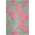 thumbnail image 1 of Yuma Indoor/Outdoor Pink Tropical Boho Leaves 5' x 7'6" Non-Skid Area Rug, 1 of 5