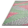 thumbnail image 1 of Yuma Indoor/Outdoor Pink Tropical Boho Leaves 8’ x 10’ Non-Skid Area Rug, 1 of 5