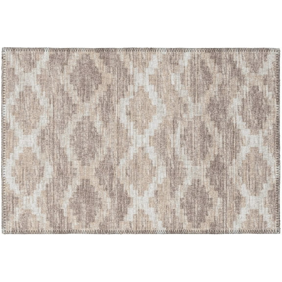 Yuma Indoor/Outdoor Beige Southwestern Chevron 1'8" x 2'6" Non-Skid Accent Rug