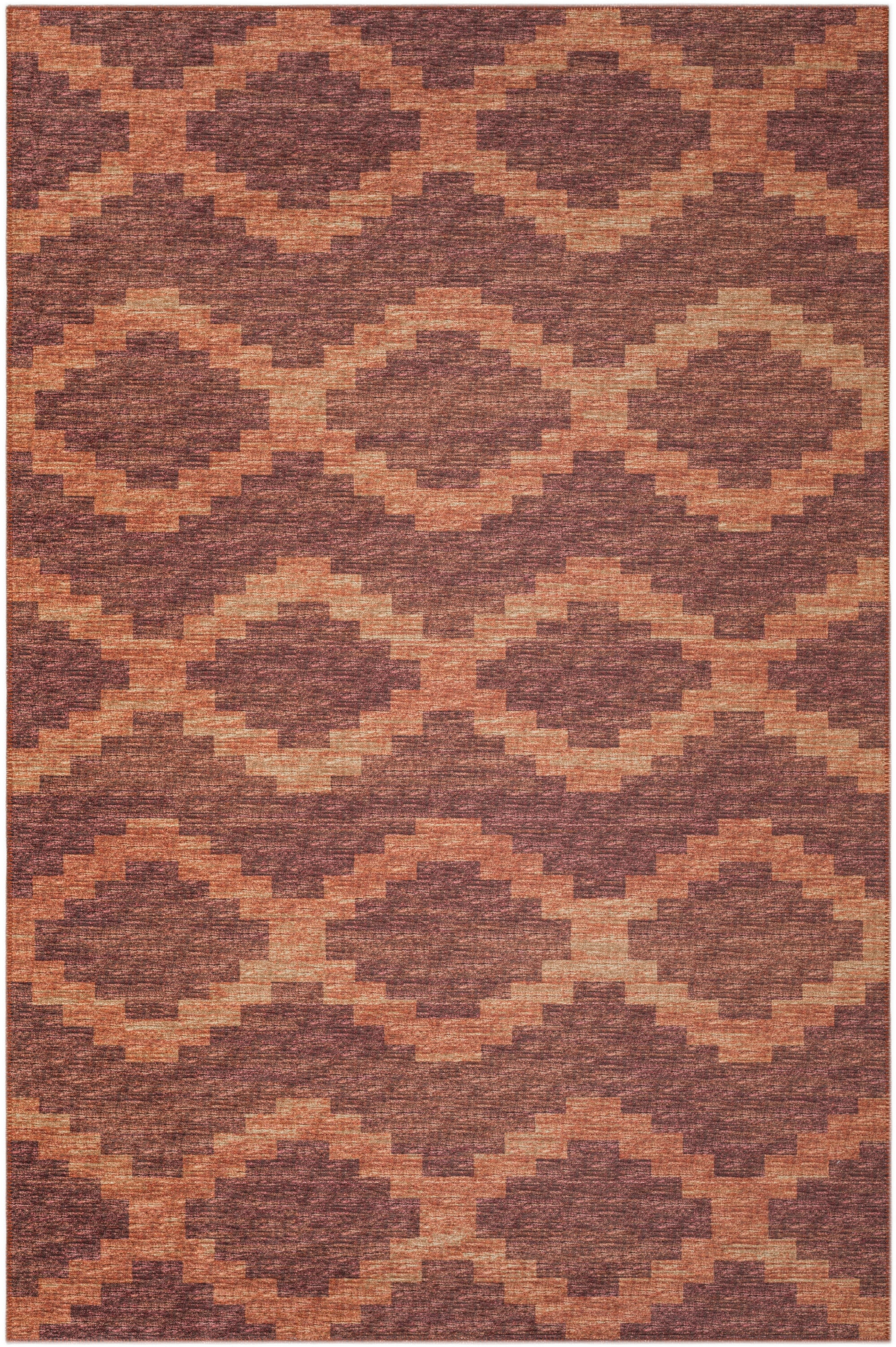 Canyon Red Chenille 3' x 5' Southwestern Washable Area Rug