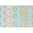 thumbnail image 1 of Yuma Indoor/Outdoor Blue Bohemian Ikat 1'8" x 2'6" Non-Skid Accent Rug, 1 of 8