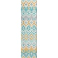 thumbnail image 1 of Addison Rugs Indoor/ Outdoor Addison Yuma Southwest Ikat Washable Area Rug 2'3" x 7'6" - Aqua, 1 of 8