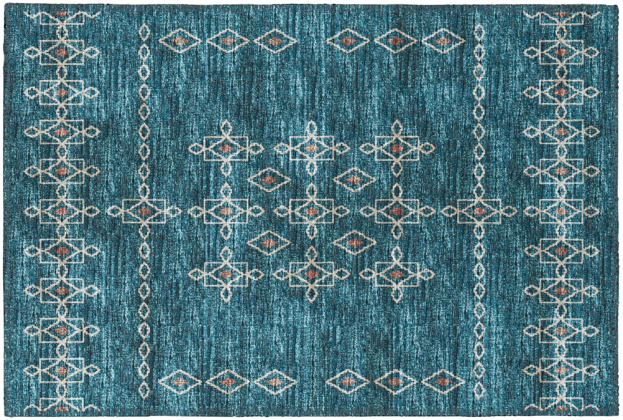 Yuma Indoor/Outdoor Blue Southwest 1'8" x 2'6" Non-Skid Accent Rug