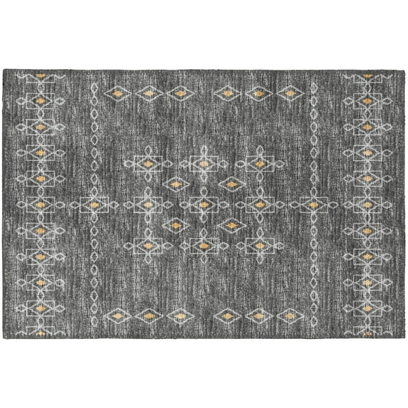 Addison Rugs Indoor/ Outdoor Addison Yuma Southwest Motif Washable Area Rug 1'8" x 2'6" - Gray